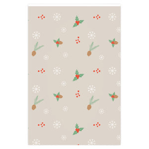 Meraki Paper - Holiday Wrapping Paper - Pinecones & Snowflakes - 24x36