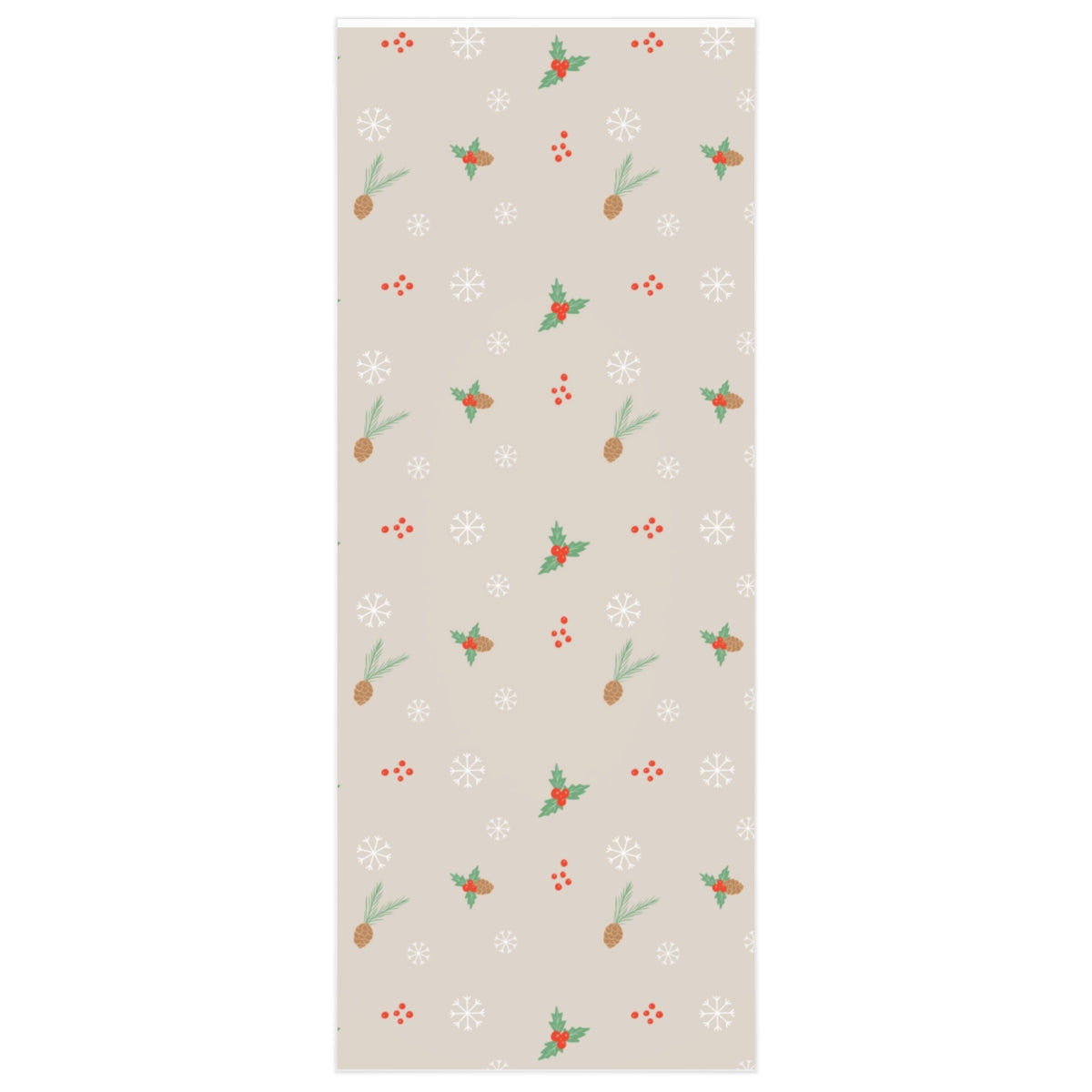 Meraki Paper - Holiday Wrapping Paper - Pinecones &amp; Snowflakes - 24x60