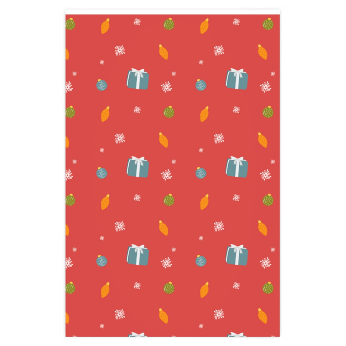 Meraki Paper - Holiday Wrapping Paper - Presents &amp; Snowflakes - 24x36