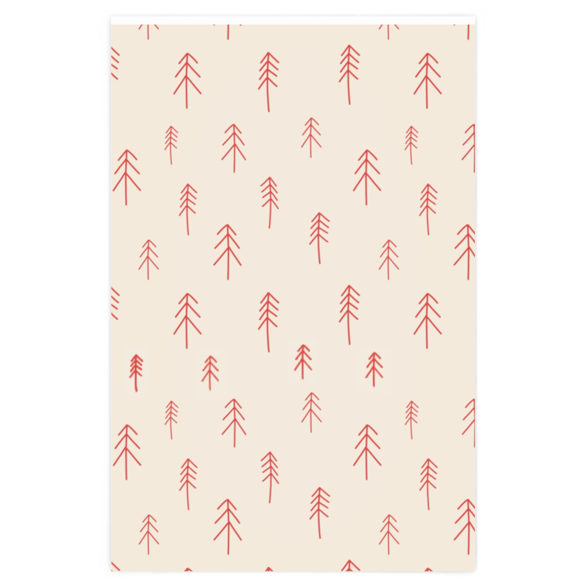 Meraki Paper - Holiday Wrapping Paper - Red Evergreens - 23x36