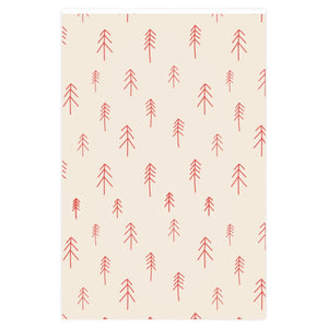 Meraki Paper - Holiday Wrapping Paper - Red Evergreens - 23x36
