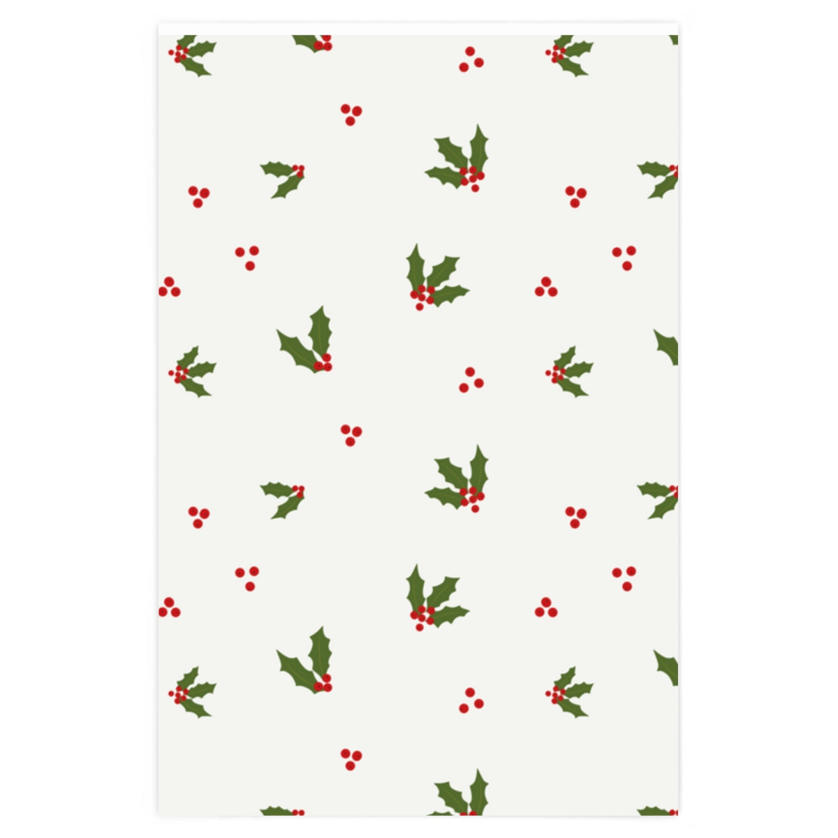 Meraki Paper - Holiday Wrapping Paper - Red &amp; Green Holly - 24x36