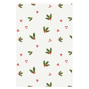 Meraki Paper - Holiday Wrapping Paper - Red & Green Holly - 24x36