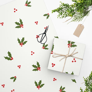 Meraki Paper - Holiday Wrapping Paper - Red & Green Holly - In Use