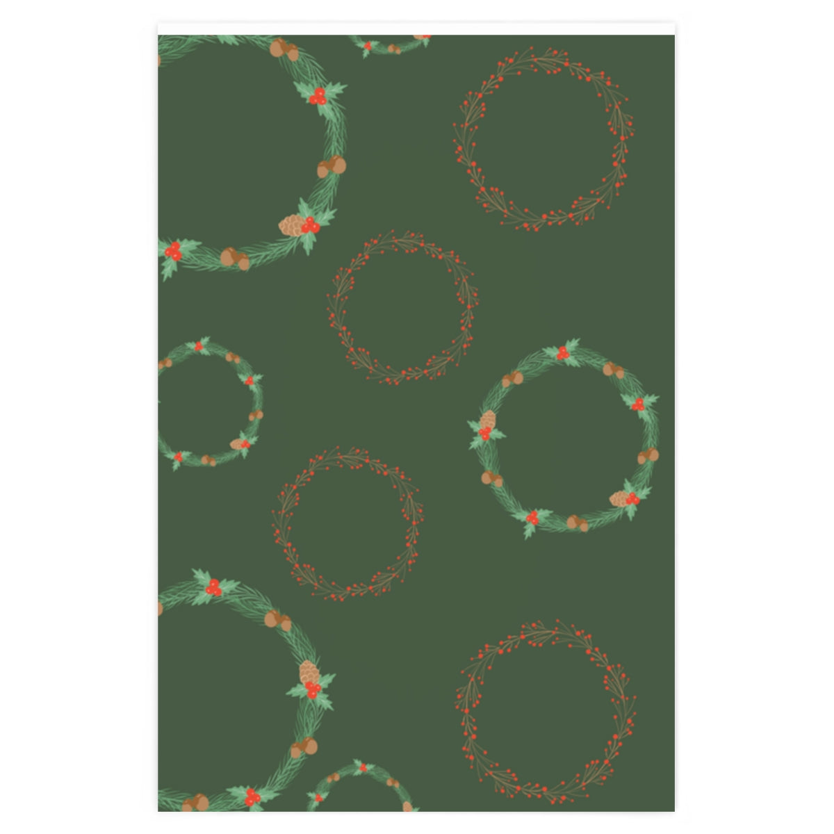 Meraki Paper - Holiday Wrapping Paper - Various Wreaths - 24x36