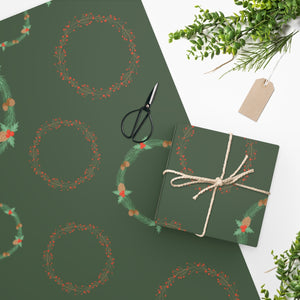 Meraki Paper - Holiday Wrapping Paper - Various Wreaths - In Use