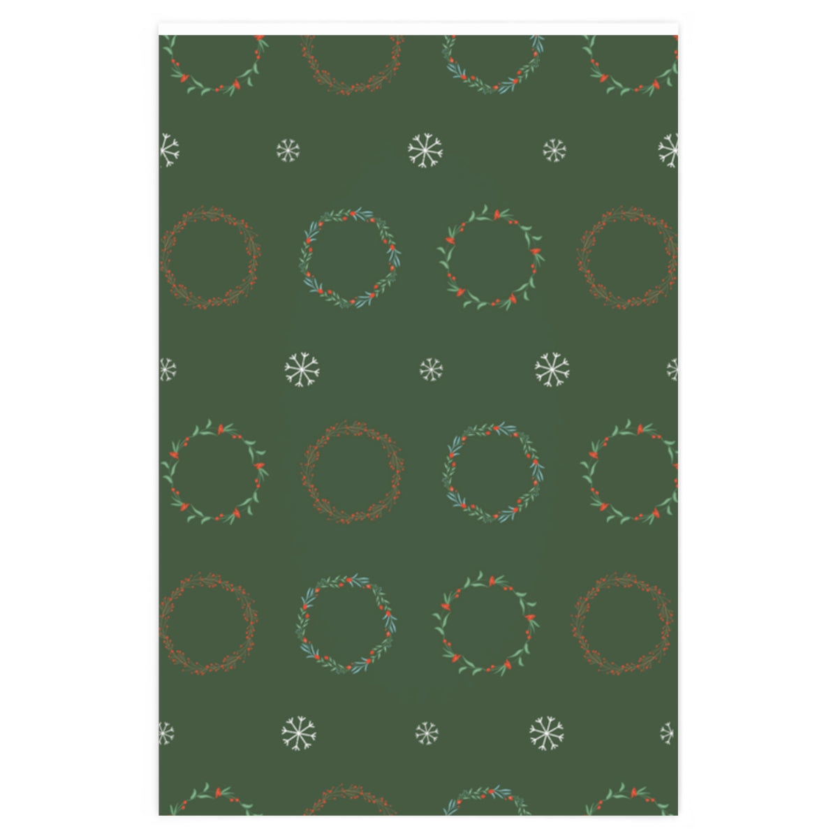 Meraki Paper - Holiday Wrapping Paper - Wreaths - 24x36