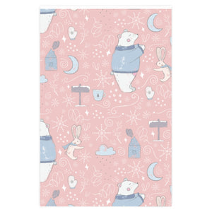 Meraki Paper - Pink Holiday Wrapping Paper - Holiday Animals - 34x36