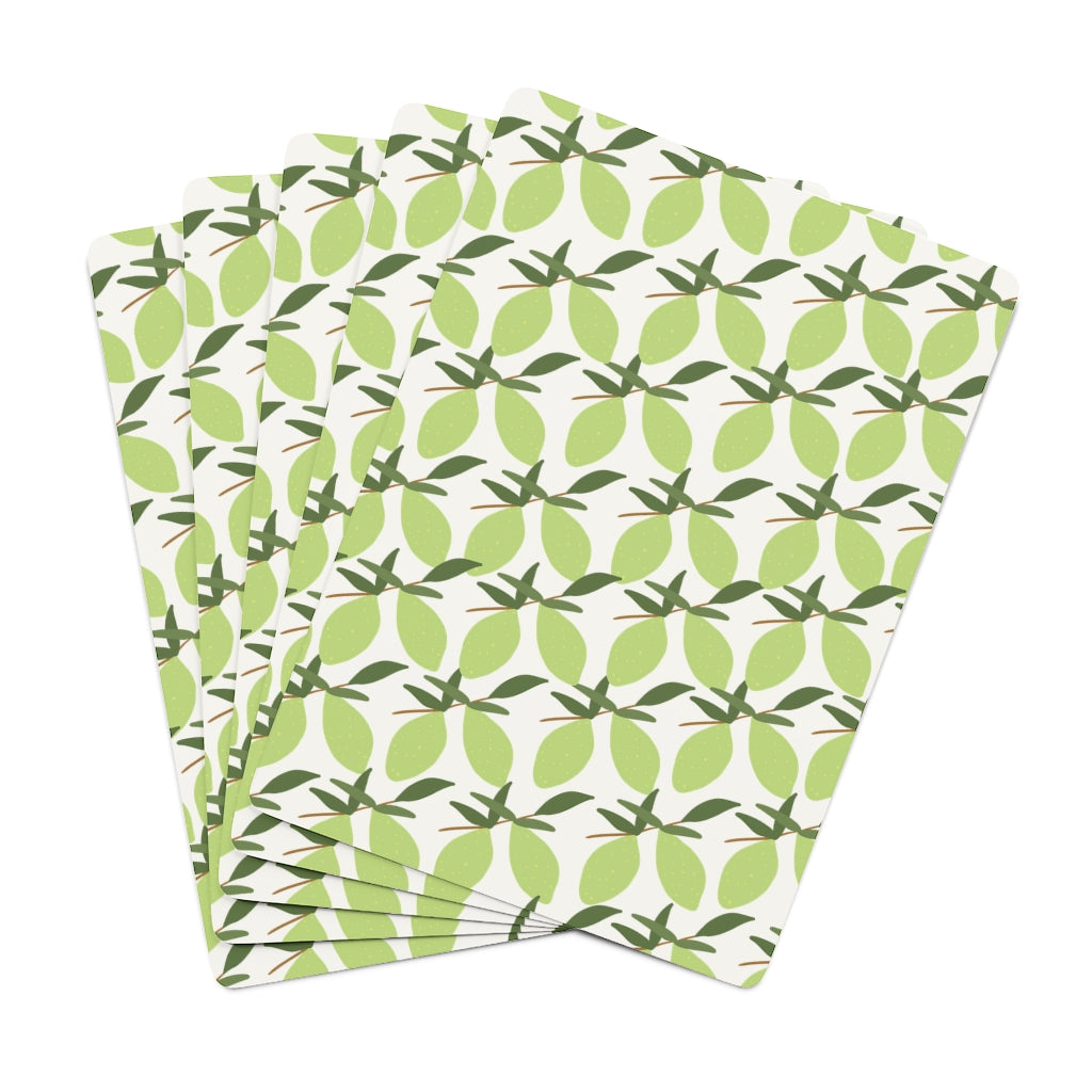 Meraki Paper - Poker Cards - Limes - Back View