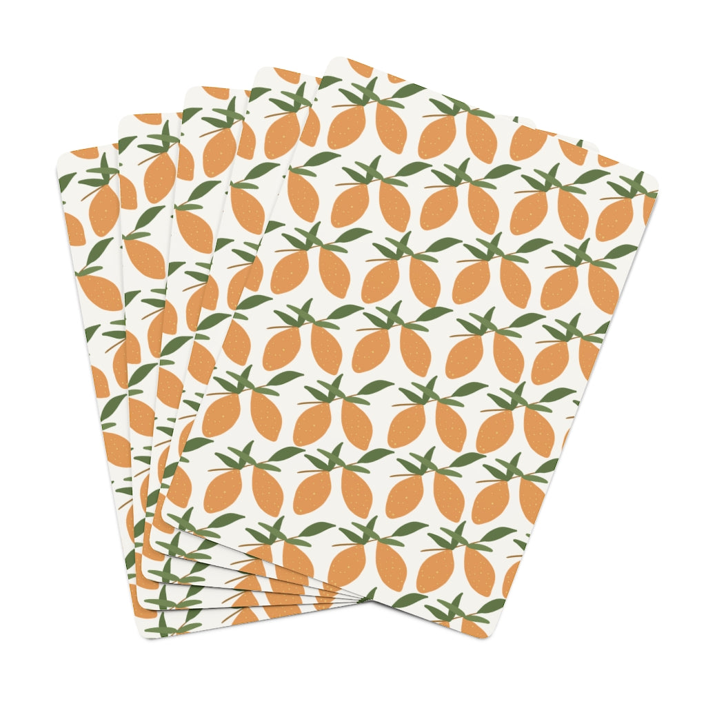 Meraki Paper - Poker Cards - Oranges - Back View