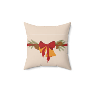 Meraki Paper - Polyester Square Holiday Pillowcase - Christmas Bells - 14x14 - Front View