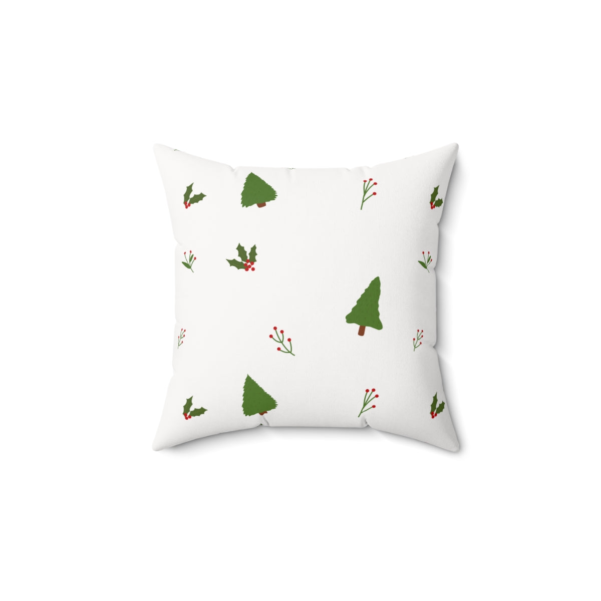 Meraki Paper - Polyester Square Holiday Pillowcase - Evergreens - 14x14 - Front View