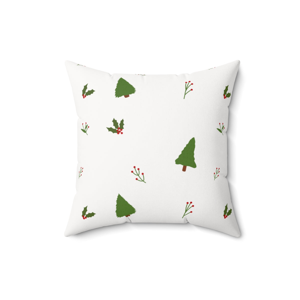 Meraki Paper - Polyester Square Holiday Pillowcase - Evergreens - 16x16 - Back View