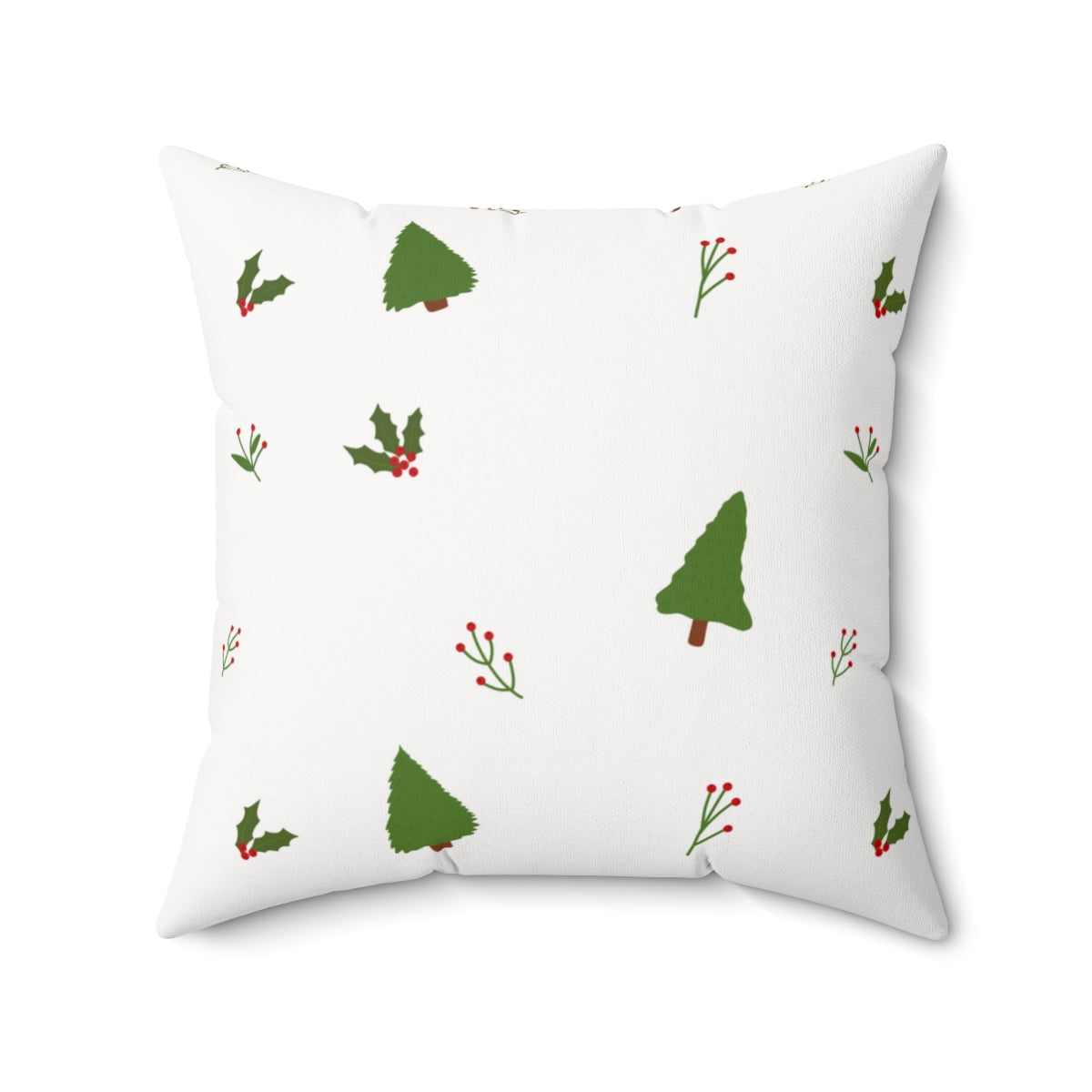 Meraki Paper - Polyester Square Holiday Pillowcase - Evergreens - 20x20 - Back View