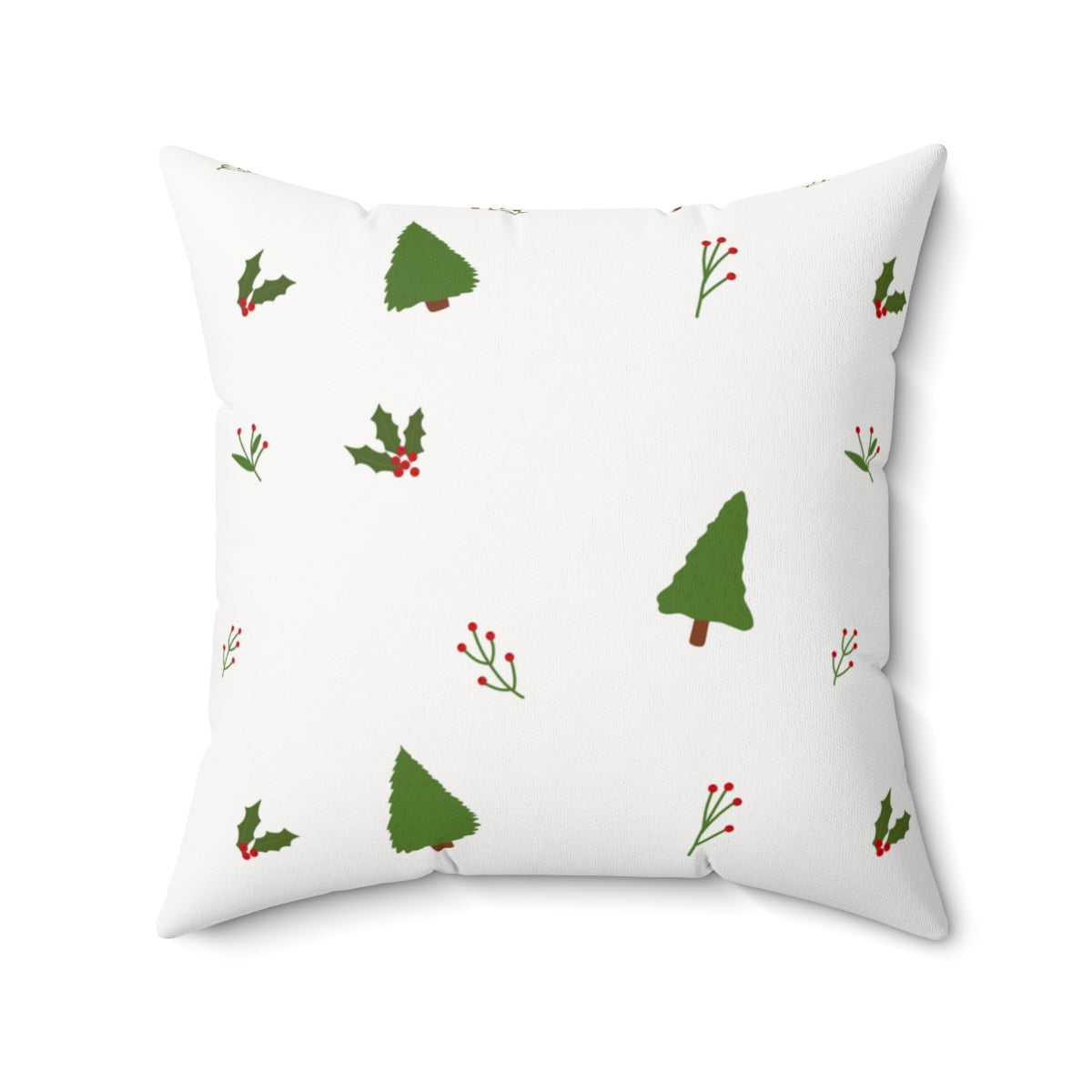 Meraki Paper - Polyester Square Holiday Pillowcase - Evergreens - 20x20 - Front View