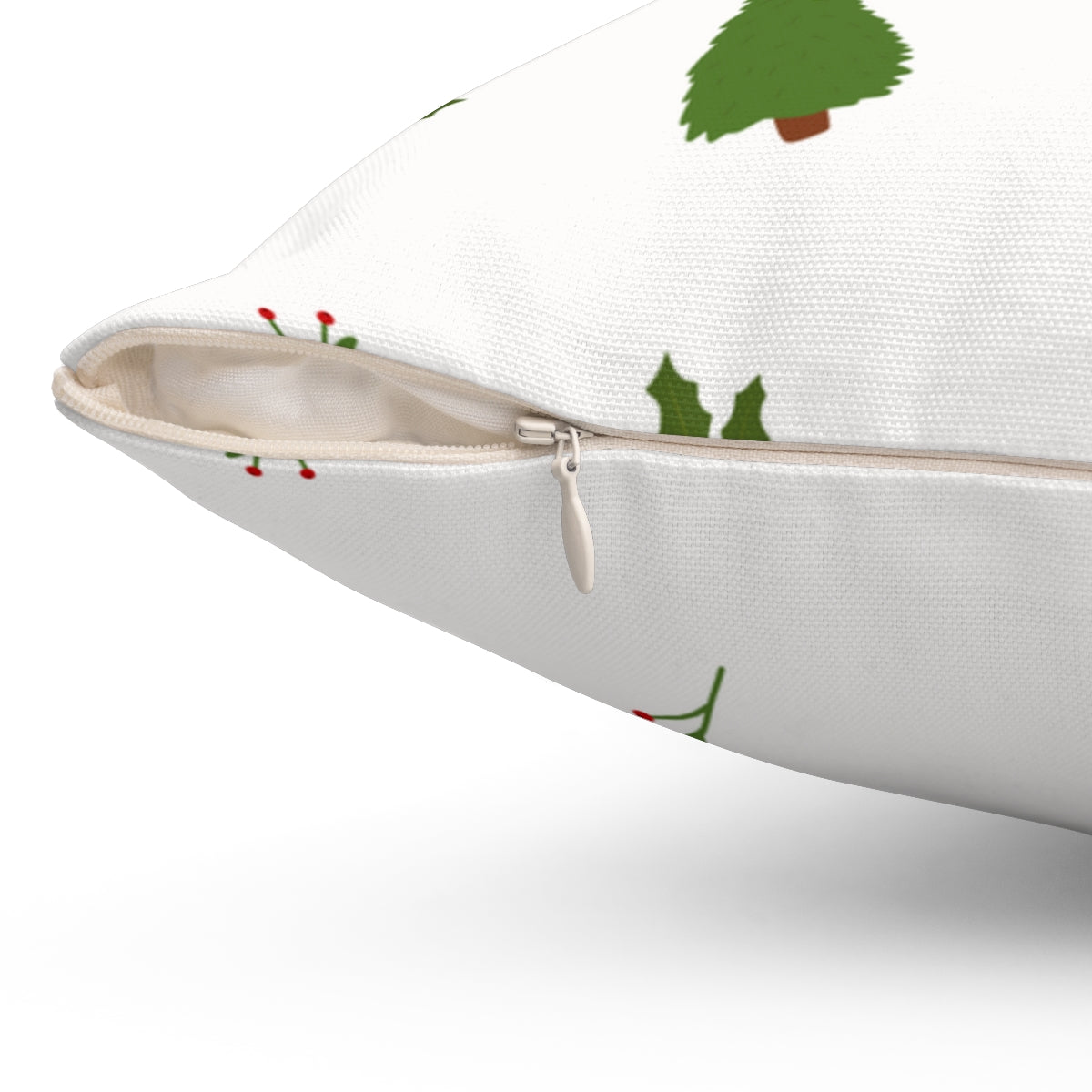 Meraki Paper - Polyester Square Holiday Pillowcase - Evergreens - Zipper