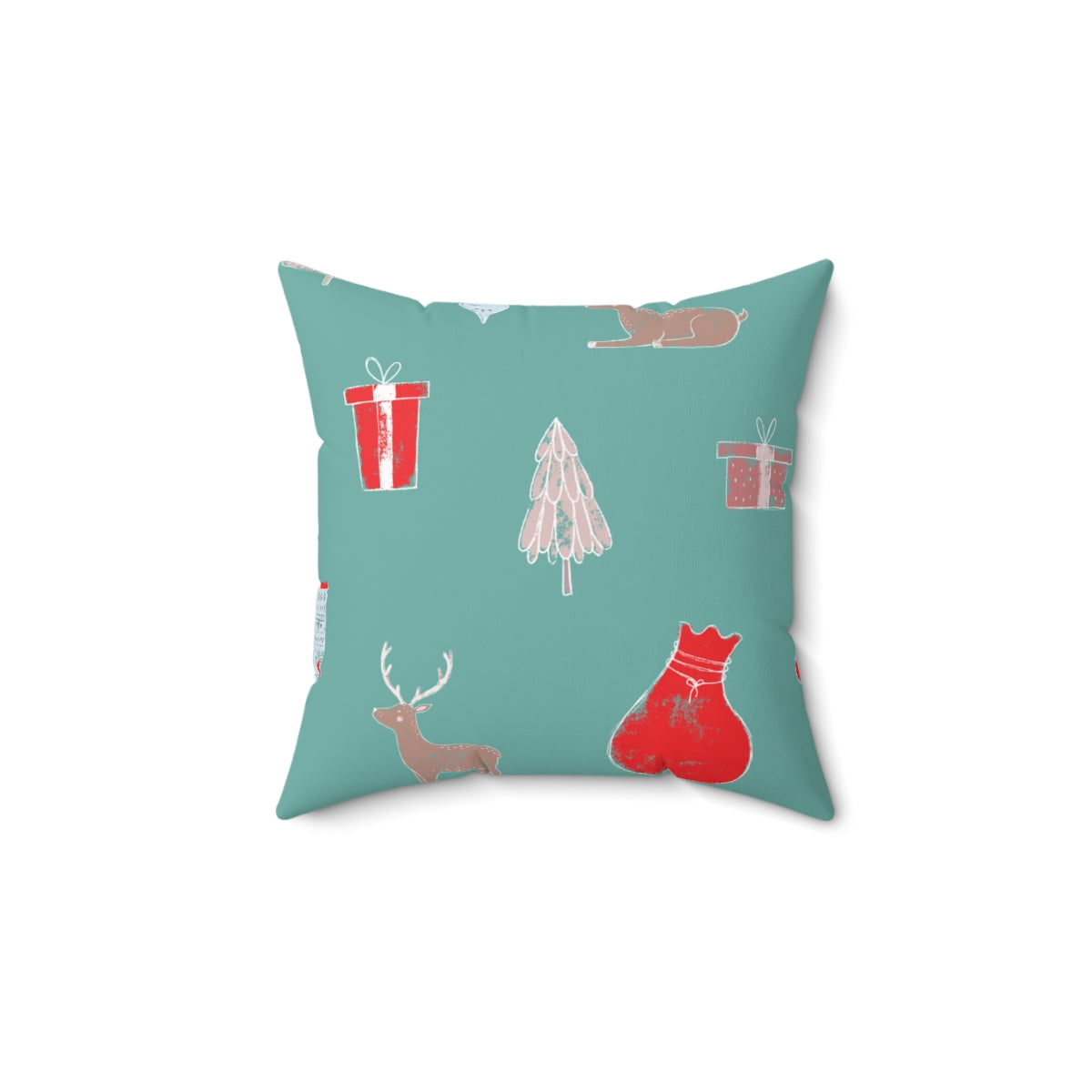Meraki Paper - Polyester Square Holiday Pillowcase - Holiday Ensemble - 14x14 -Back View