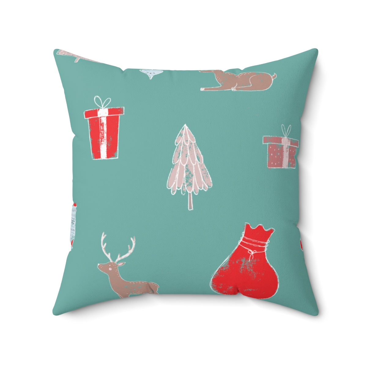 Meraki Paper - Polyester Square Holiday Pillowcase - Holiday Ensemble - 20x20 - Front View
