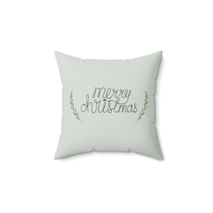 Meraki Paper - Polyester Square Holiday Pillowcase - Merry Christmas - 14x14 - Back View