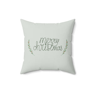 Meraki Paper - Polyester Square Holiday Pillowcase - Merry Christmas - 16x16 - Back View