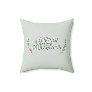 Meraki Paper - Polyester Square Holiday Pillowcase - Merry Christmas - 16x16 - Front View