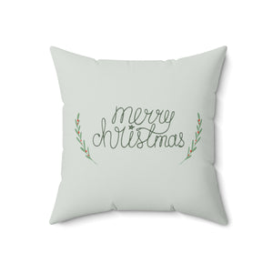 Meraki Paper - Polyester Square Holiday Pillowcase - Merry Christmas - 18x18 - Back View