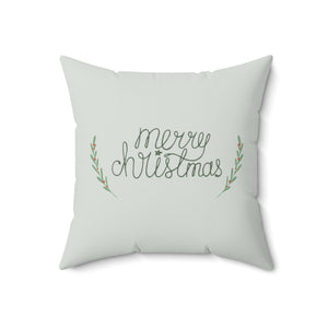 Meraki Paper - Polyester Square Holiday Pillowcase - Merry Christmas - 18x18 - Front View