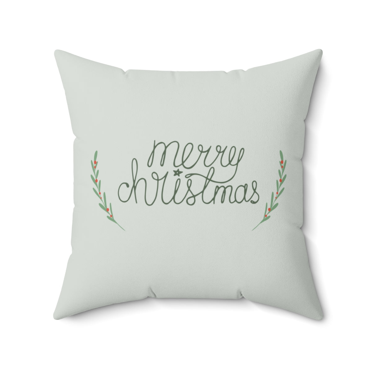 Meraki Paper - Polyester Square Holiday Pillowcase - Merry Christmas - 20x20 - Back View