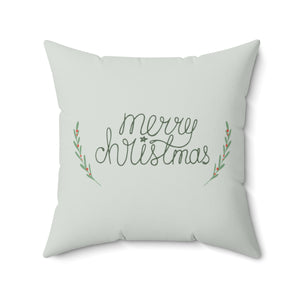 Meraki Paper - Polyester Square Holiday Pillowcase - Merry Christmas - 20x20 - Front View