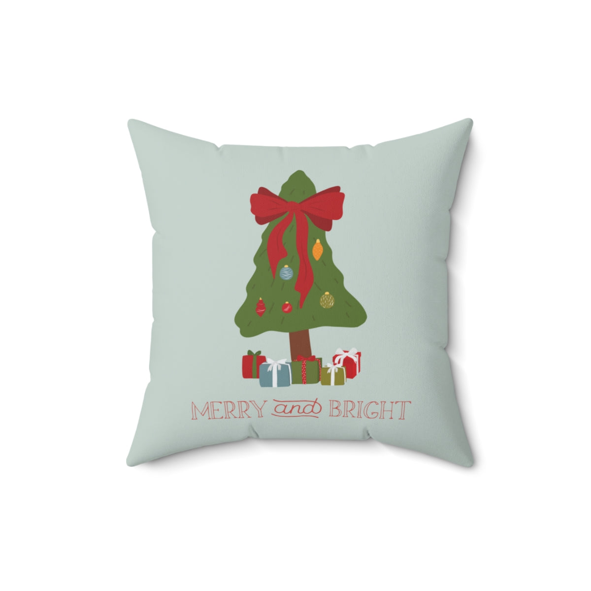 Meraki Paper - Polyester Square Holiday Pillowcase - Merry &amp; Bright - 16x16 - Back View
