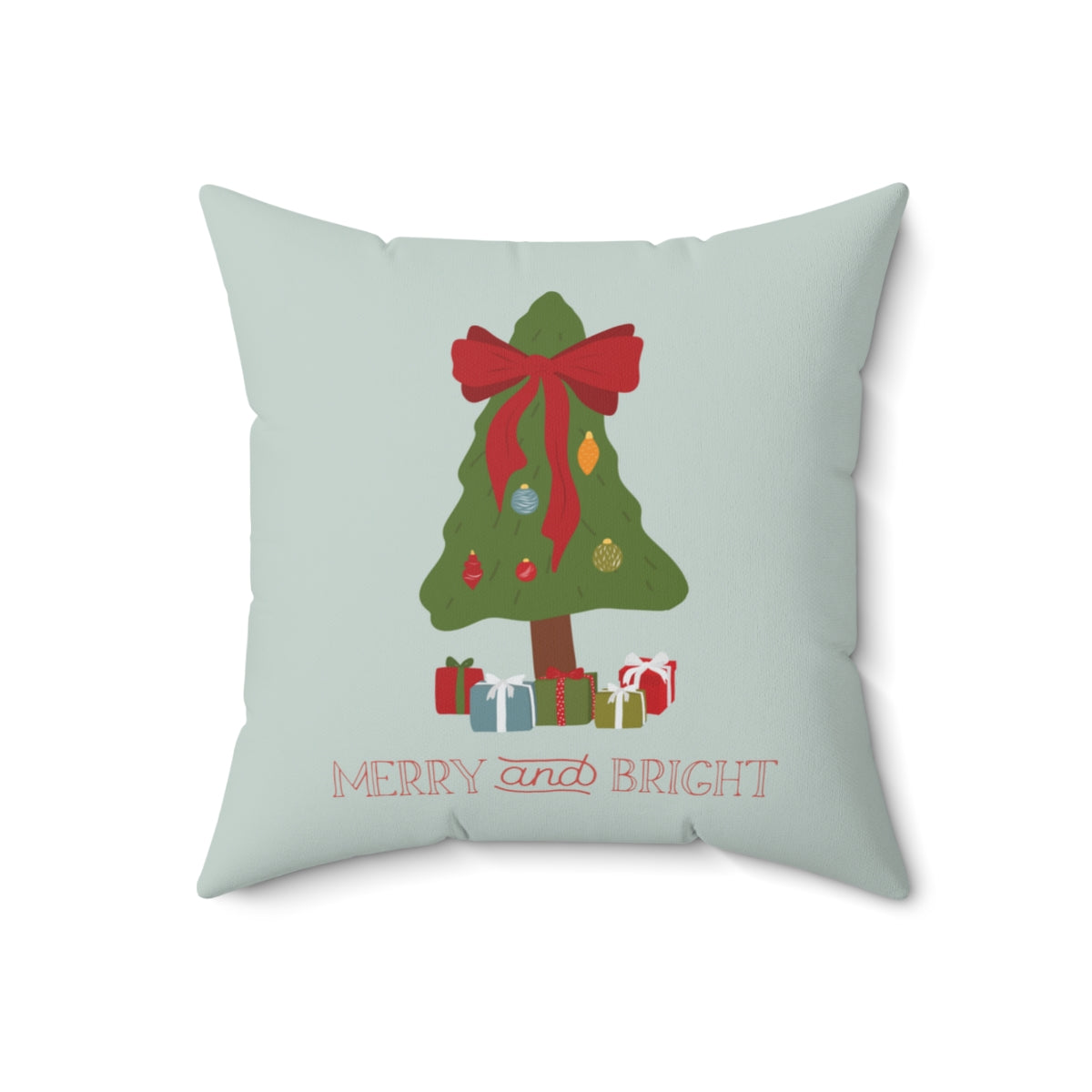 Meraki Paper - Polyester Square Holiday Pillowcase - Merry &amp; Bright - 18x18 - Back View