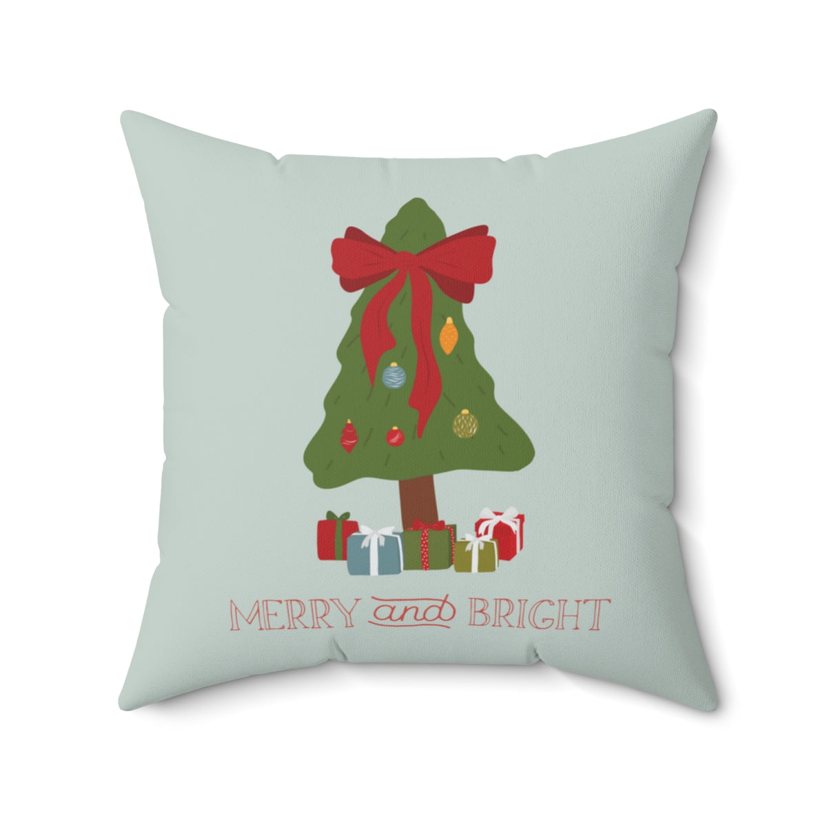 Meraki Paper - Polyester Square Holiday Pillowcase - Merry &amp; Bright - 20x20 - Back View