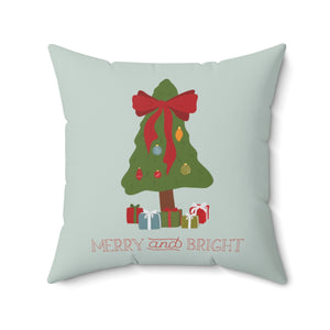 Meraki Paper - Polyester Square Holiday Pillowcase - Merry & Bright - 20x20 - Back View