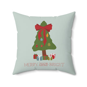 Meraki Paper - Polyester Square Holiday Pillowcase - Merry & Bright - 20x20 - Front View