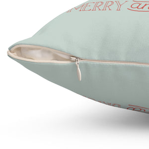 Meraki Paper - Polyester Square Holiday Pillowcase - Merry & Bright - Zipper