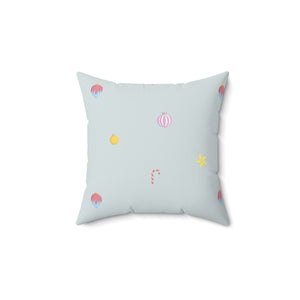 Meraki Paper - Polyester Square Holiday Pillowcase - Ornaments - 14x14 - Back View