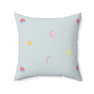 Meraki Paper - Polyester Square Holiday Pillowcase - Ornaments - 20x20 - Back View