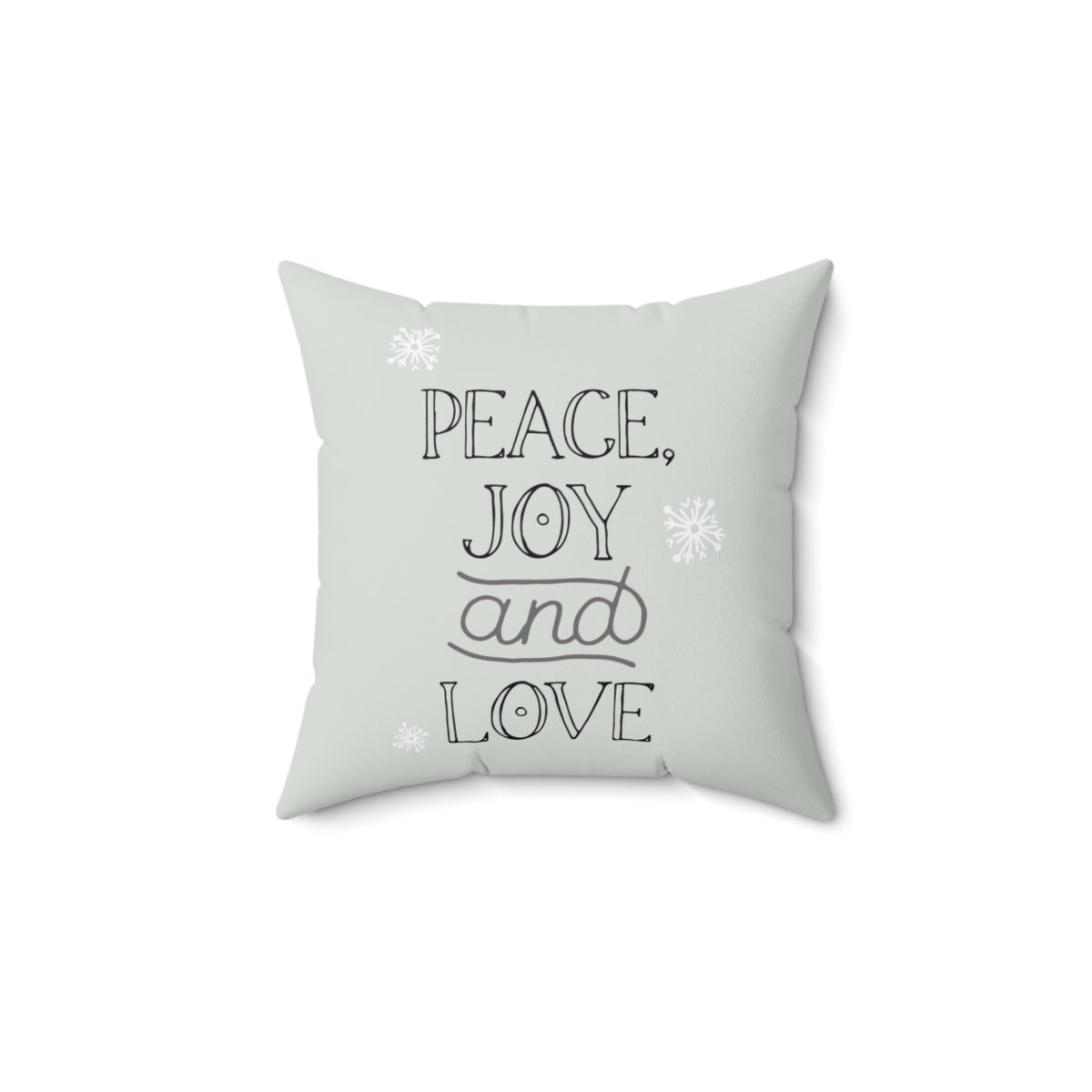 Meraki Paper - Polyester Square Holiday Pillowcase - Peace, Joy &amp; Love - 14x14 - Front View