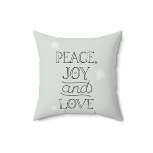 Meraki Paper - Polyester Square Holiday Pillowcase - Peace, Joy & Love - 16x16 - Back View