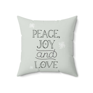 Meraki Paper - Polyester Square Holiday Pillowcase - Peace, Joy & Love - 18x18 - Back View