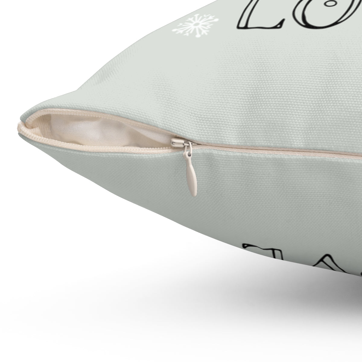 Meraki Paper - Polyester Square Holiday Pillowcase - Peace, Joy &amp; Love - Zipper