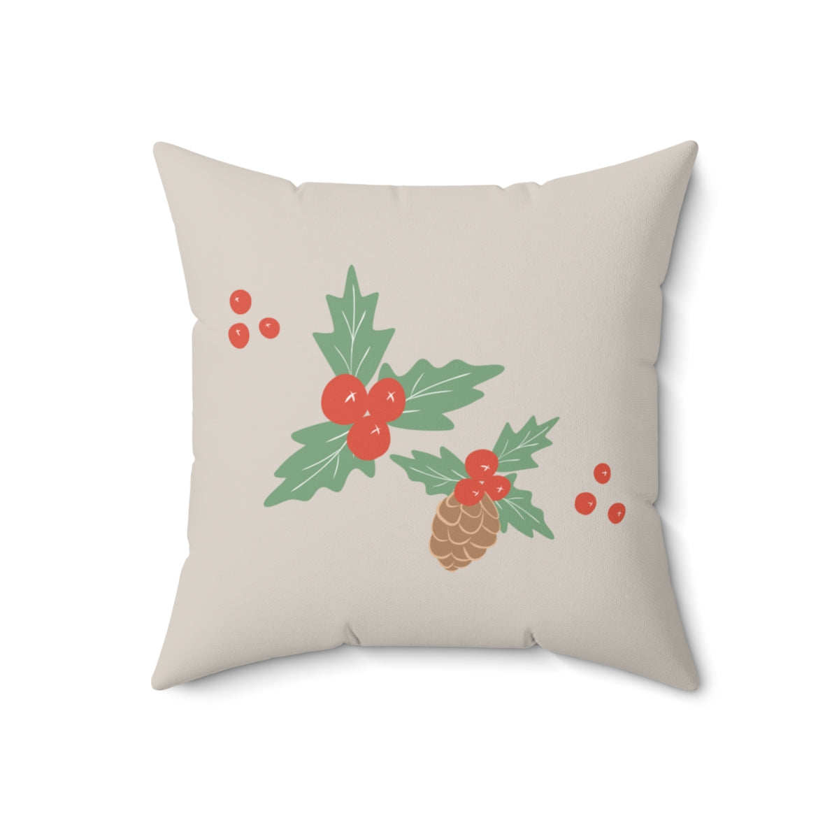 Meraki Paper - Polyester Square Holiday Pillowcase - Pinecone - 18x18 - Front View