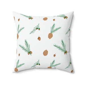 Meraki Paper - Polyester Square Holiday Pillowcase - Pinecones - 20x20 - Front View