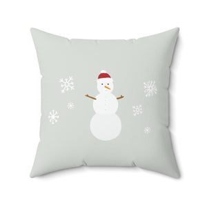 Meraki Paper - Polyester Square Holiday Pillowcase - Snowman - 20x20 - Back View