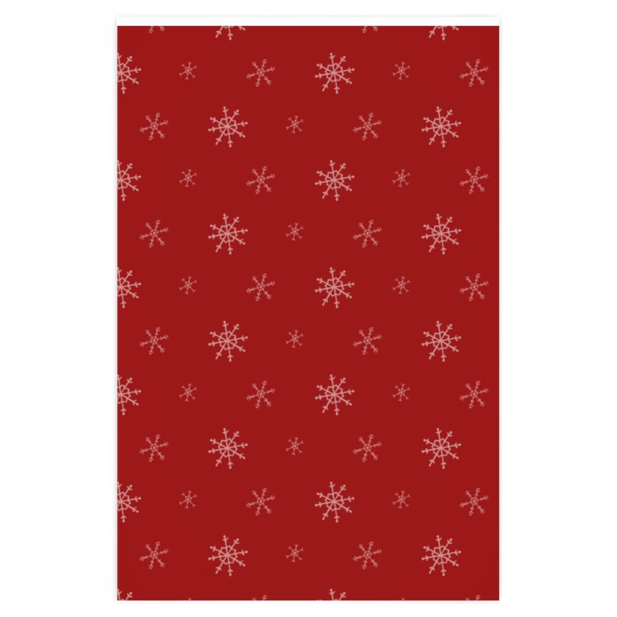 Meraki Paper - Red Holiday Wrapping Paper - Snowflakes - 24x36