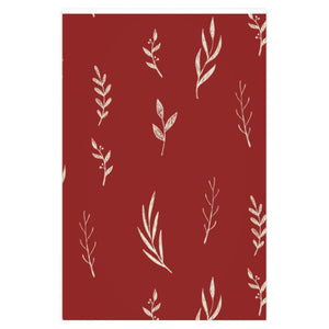 Meraki Paper - Red Holiday Wrapping Paper - White Garland - 24x36