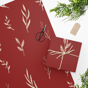 Meraki Paper - Red Holiday Wrapping Paper - White Garland - In Use