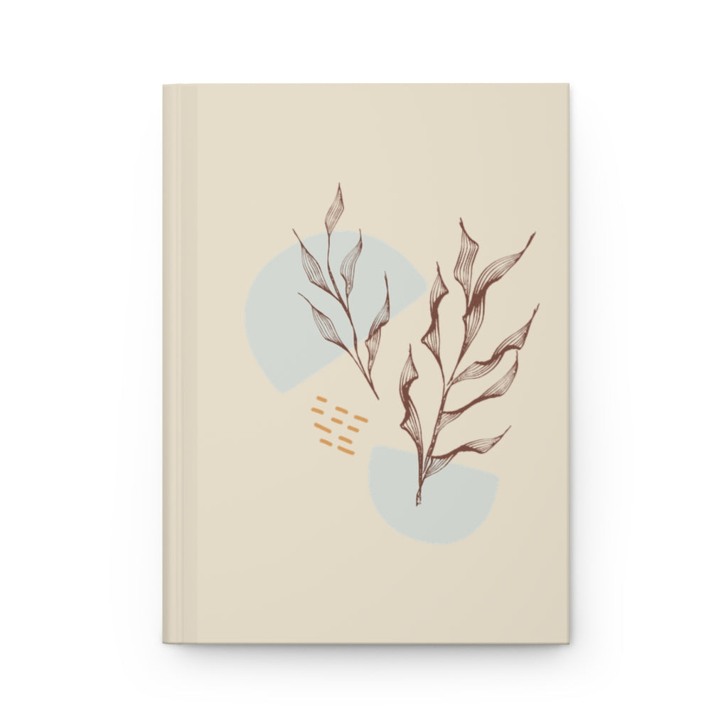 Meraki Paper - Saddle Leaves in Ecru Hardcover Journal - Front View