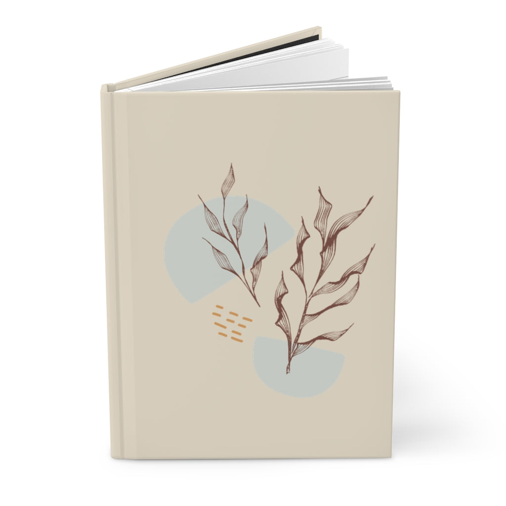 Meraki Paper - Saddle Leaves in Ecru Hardcover Journal - Standing Up