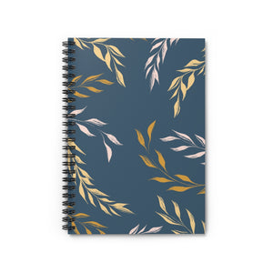 Meraki Paper - Seaworthy Windy Leaves Spiral Notebook - Front View